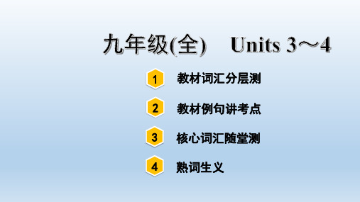 中考英语复习 九年级(全)Units 3～4