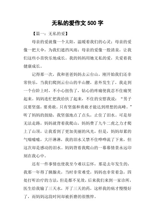 无私的爱作文500字