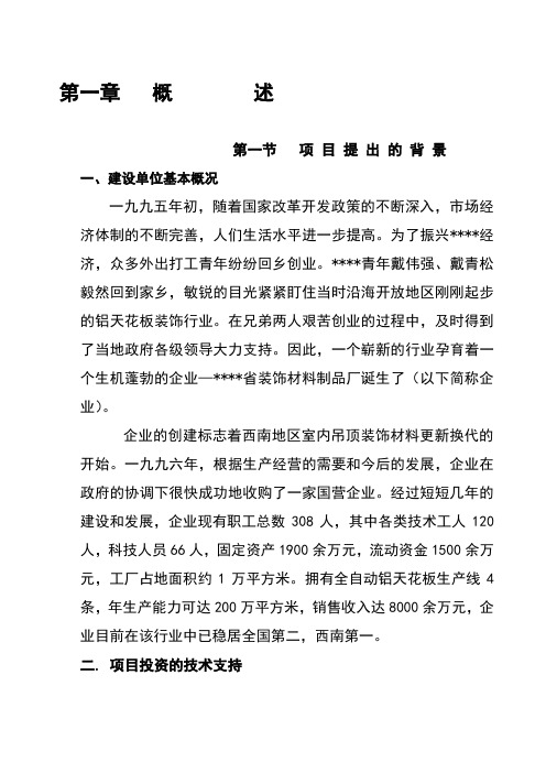 最新年产5万吨彩涂板生产线项目可行性研究报告汇编