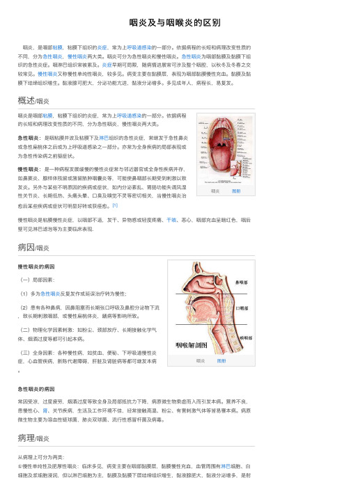 咽炎及与咽喉炎的区别