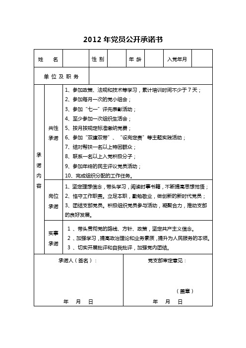 个人承诺