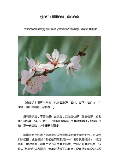 刘力红：阴阳自和，病必自愈