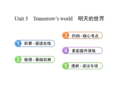 2013版高中英语全程复习方略 课件：必修4 Unit 3 Tomorrow’s world(译林牛津版)