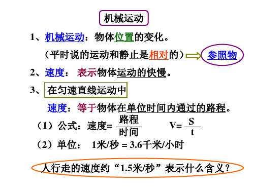 力学复习  浙教版(PPT)2-1