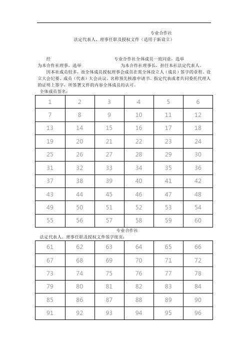 7专业合作社法定代表人、理事任职文件