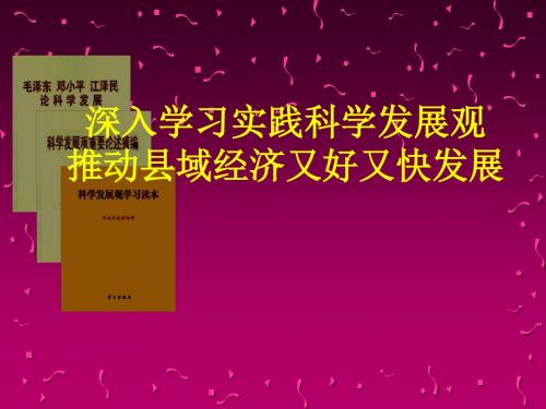 深入学习实践科学发展观,推动县域经济又好又快发展