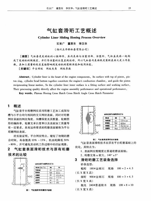 气缸套滑珩工艺概述