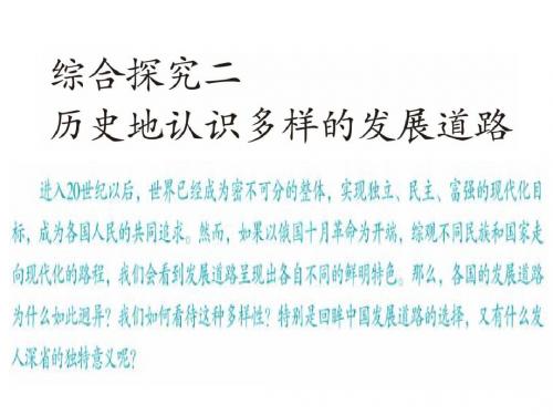综合探究二--历史地认识多样的发展道路(课件)