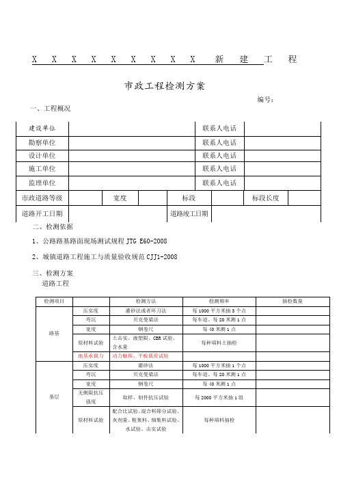 市政工程检测方案