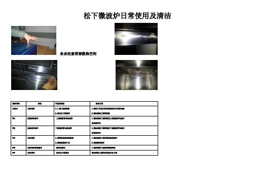 松下微波炉日常使用及清洁