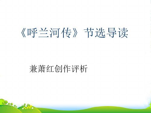 高中语文《呼兰河传》课件2 北京版选修2