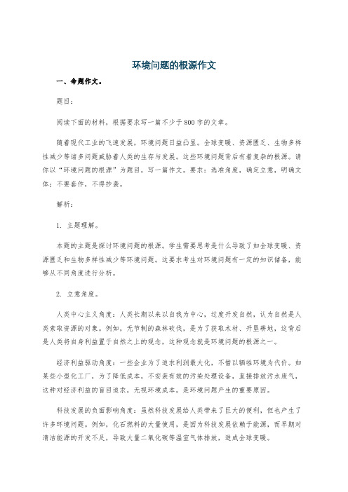 环境问题的根源作文