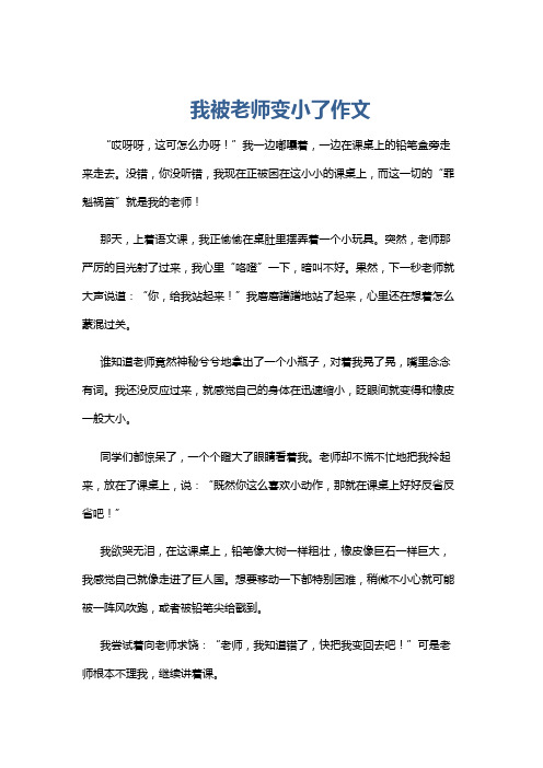 我被老师变小了作文