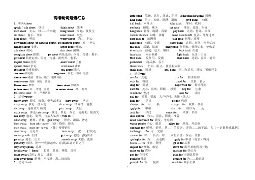 高考动词短语汇总