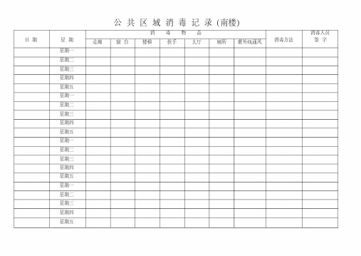 公共区域消毒记录