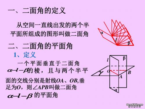 2019年湖南省高三数学求二面角课件人教版-PPT文档