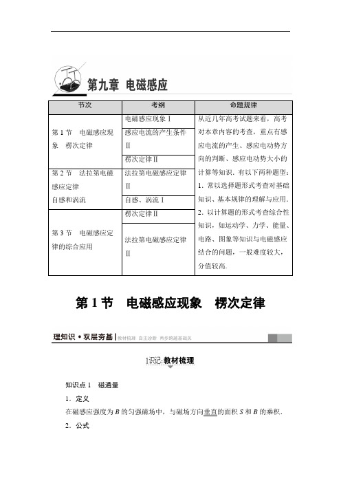 2018届高三物理江苏一轮复习练习:部分 第9章 第1节 电磁感应现象 楞次定律 含答案 精品