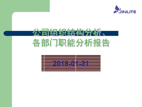 公司组织结构分析、各部门职能分析报告