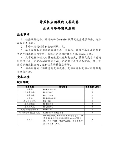 企业网搭建试题