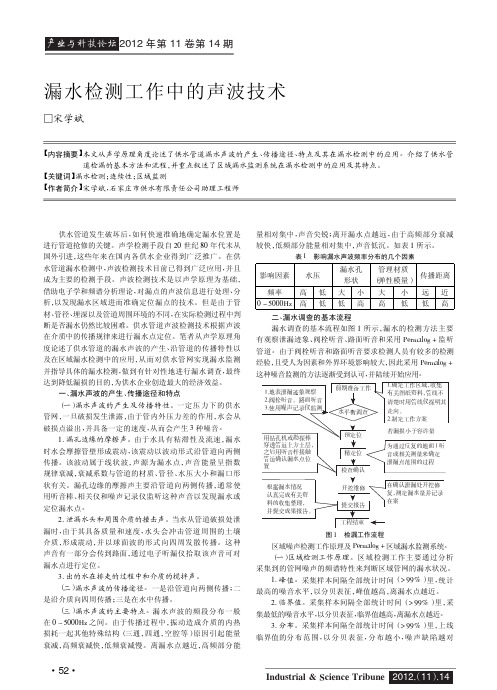 漏水检测工作中的声波技术