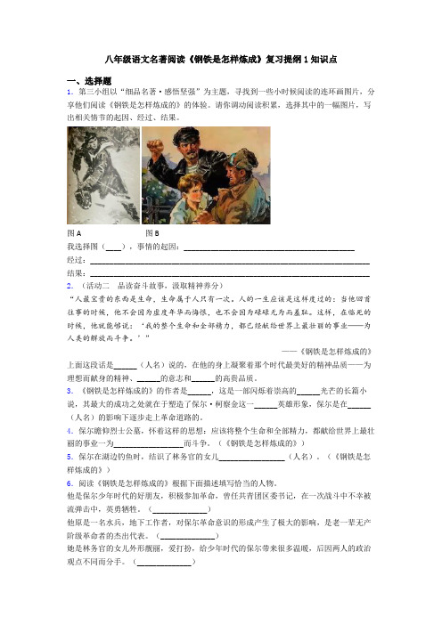 八年级语文名著阅读《钢铁是怎样炼成》复习提纲1知识点