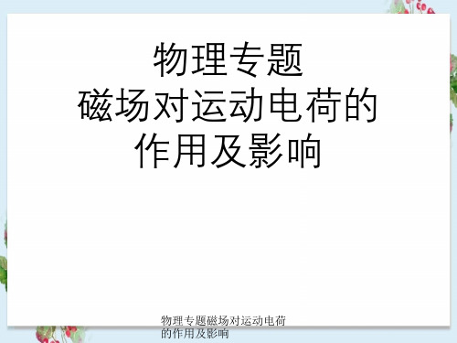 物理专题磁场对运动电荷作用及影响