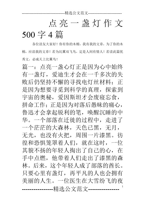 点亮一盏灯作文500字4篇_0