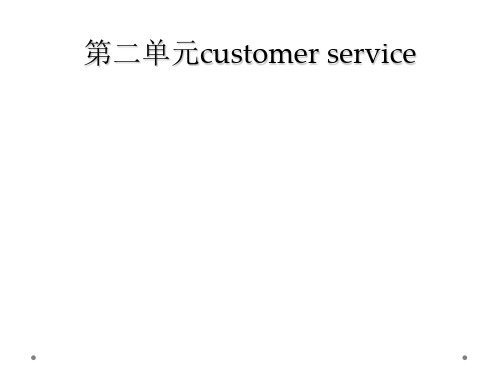 第二单元customer service