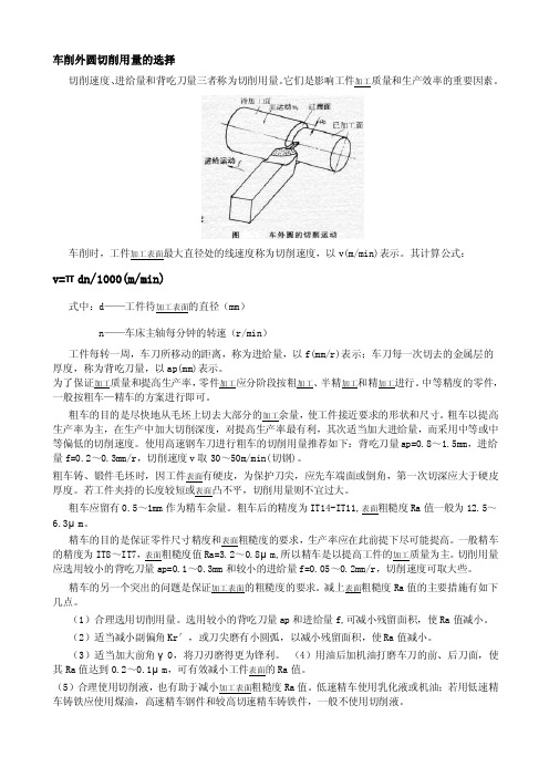 车削外圆切削用量的选择