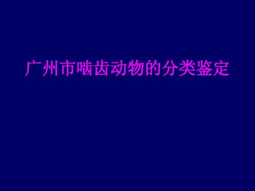 广州市啮齿动物的分类鉴定