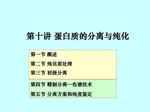 10第十讲 蛋白质的分离纯化