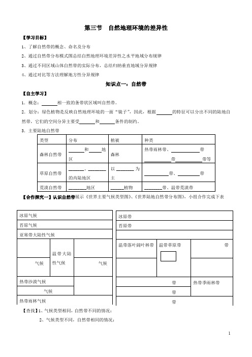 3.3       自然地理环境的差异性