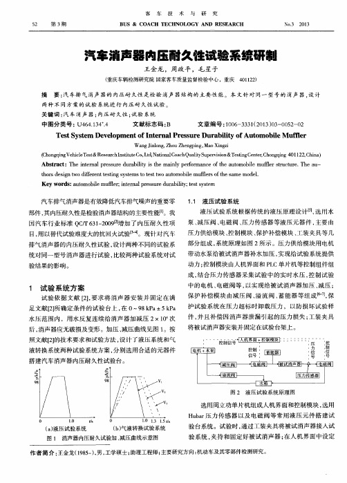 汽车消声器内压耐久性试验系统研制