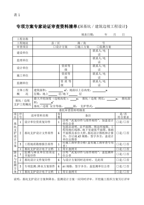 基坑支护评审程序表格