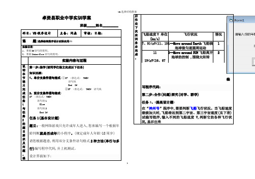 vb选择结构教案