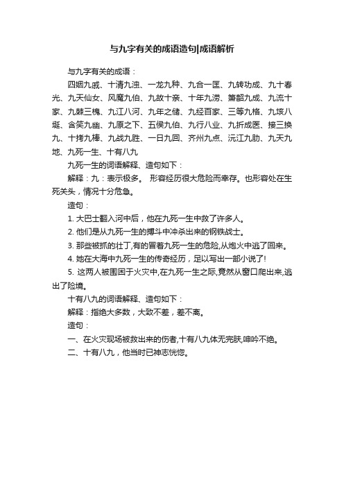 与九字有关的成语造句成语解析