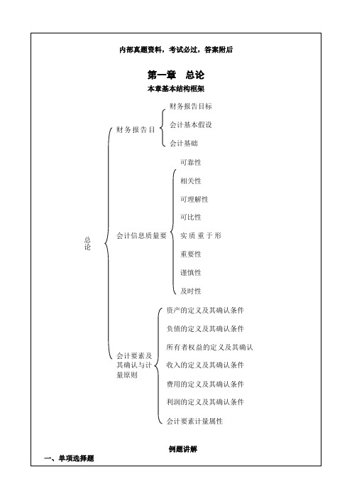 中级会计实务各个章节习题