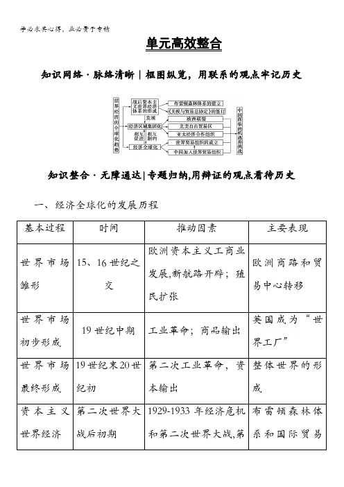 2018版高考历史()一轮总复习检测第11单元单元高效整合含答案