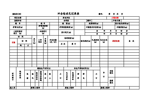 冲孔记录表