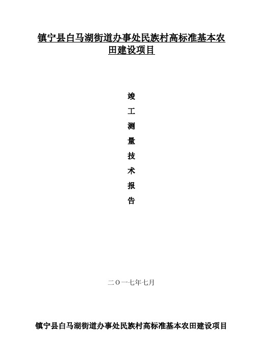 高标准农田建设 竣工测量技术报告