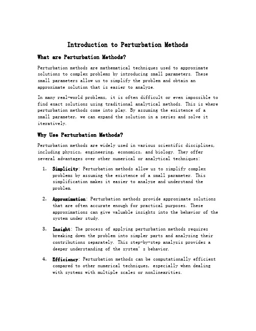 introduction to perturbation methods