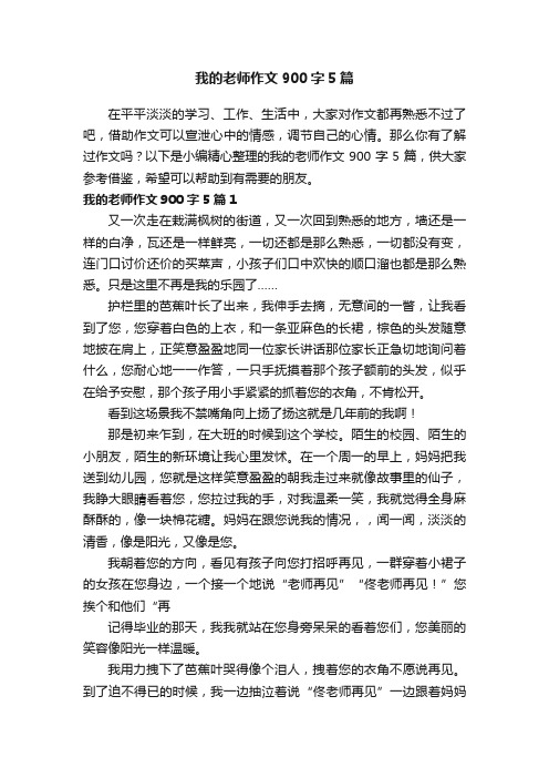 我的老师作文900字5篇