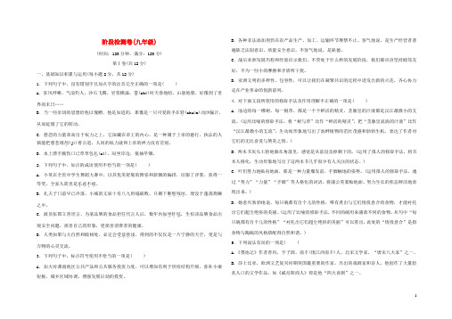 (淄博专版)最新2020-2021届中考语文 阶段检测卷(九年级)