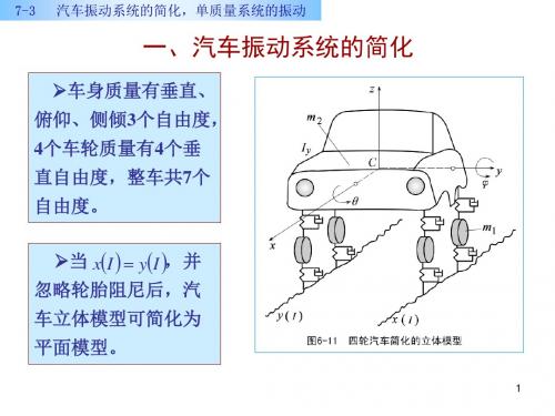 汽车工程学-图文-7-3 汽车振动系统的简化,单质量系统的振动