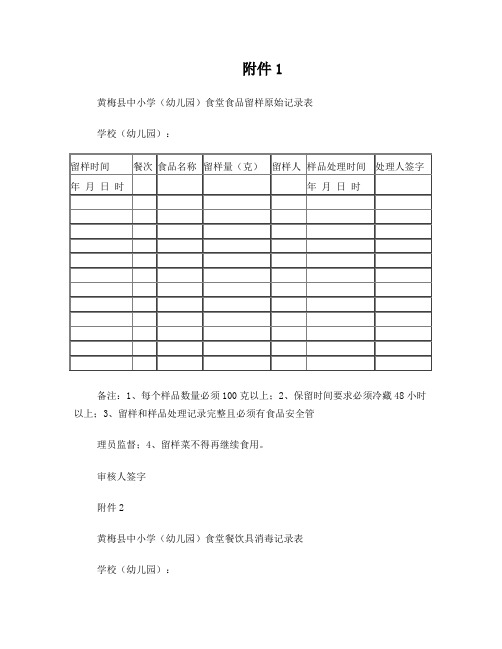 餐具消毒记录表