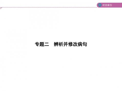 2018年福建省高考(课标版)一轮复习方案：专题二 辨析并修改病句