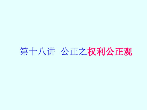 伦理学课件——权力公正观