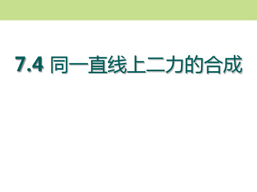 《同一直线上的二力合成》运动和力PPT课件3