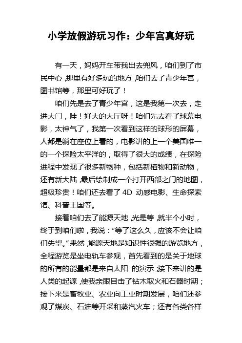 小学放假游玩习作少年宫真好玩