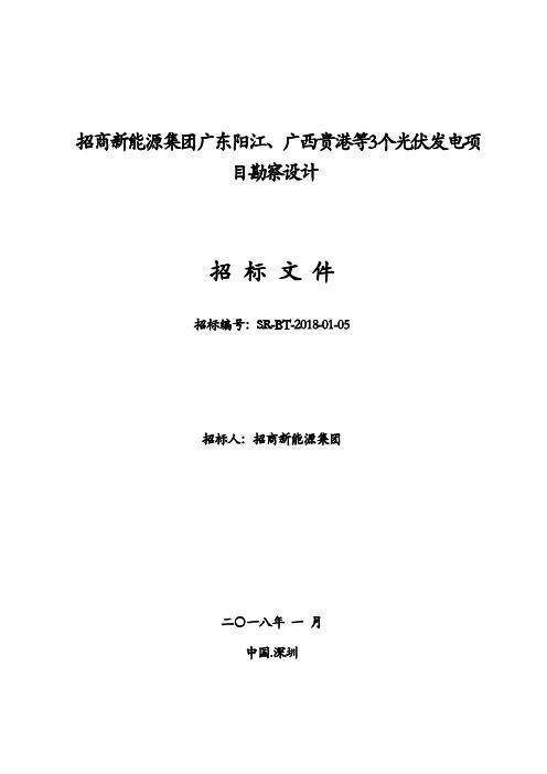 光伏发电项目勘察设计招标文件